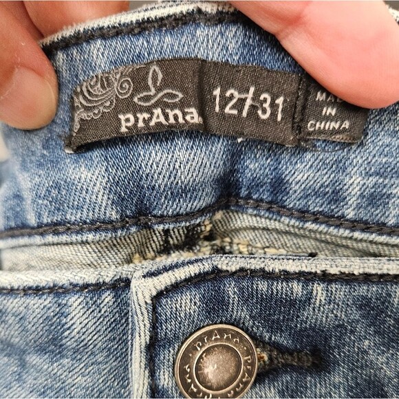 PrAna Jeans Women's 12/31 (32x25) Ankle Stretch Button Fly Straight Mid-Rise GUC - Picture 2 of 9